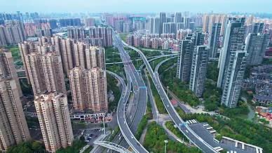 武汉城市交通红庙立交桥航拍视频的预览图